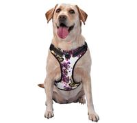 Chihuahua et Rose,Harnais pour Animaux de Compagnie, Harnais réfléchissant réglable pour Chien,S