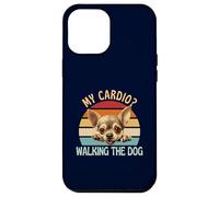 Chihuahua Funny Chihuahua Dog Lover My Cardio Walking The Dog Retro Coque pour iPhone 12 Pro Max