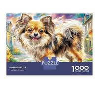 Chihuahua Hat Puzzle 1000 Pièces Adultes Et Enfants Dès 14 Ans Le Village de Chihuahua fleurit Puzzle Adulte Jeu Éducatif Challenge Toy Jeu Relaxant 52x38cm/1000pcs