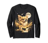 Chihuahua Howling to The Moon Funny Dog Meme Manche Longue