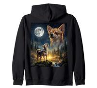 Chihuahua Howling to The Moon Funny Dog Meme Sweat à Capuche