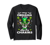 Chihuahua is My Lucky Charm St Patricks Day Dogs Lovers Manche Longue