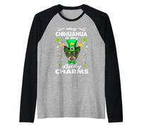 Chihuahua is My Lucky Charm St Patricks Day Dogs Lovers Manche Raglan
