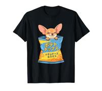 Chihuahua jetant Un Coup d'œil à partir de Chips Bag Anime drôle T-Shirt