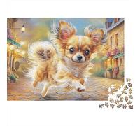 Chihuahua Jeu De Puzzle Chemin pavé dans Un Village 1000 Éléments Carton Recyclé pour Seniors Détente À Domicile Éducatif avec Poster sans Toxique Réduit 38x26cm/1000pcs