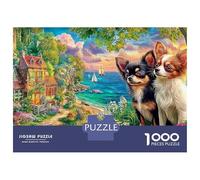 Chihuahua Kuss 1000 Pièces Puzzle Unique Décoration Moderne Chihuahua in der Stadt Puzzle Jouets De Difficiles pour Adultes Et Enfants 38x26cm/1000pcs