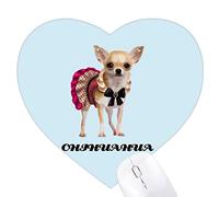 Chihuahua Little Eyes Jeux de Tapis de Souris en Forme de Coeur