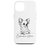 Chihuahua Mama à poils longs Chihuahua Maman Mignon Chien Ligne Art Coque pour iPhone 13