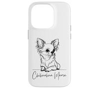 Chihuahua Mama à poils longs Chihuahua Maman Mignon Chien Ligne Art Coque pour iPhone 14 Pro