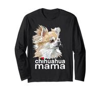 Chihuahua Mama Chiwawa Mom Chiwawa à poils longs Chi Chi Chien Fille Manche Longue