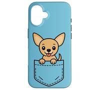 Chihuahua mignon chiot Pocket Pal Funny Chihuahua Petit chien Coque pour iPhone 16