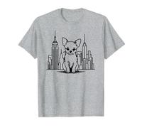 Chihuahua New York City Skyline Line Art pour les amateurs de chiens de New York T-Shirt