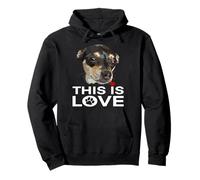 Chihuahua Noir et Brun Clair This is Love Chiwawa Dog Sweat à Capuche