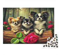 Chihuahua Puzzle 1000 Pièces Adulte avec Assemblage Fluide, Puzzle d'art Jeu De Patience pour Un Passe-Temps pour Adulte, Étoile du Cadeau De Noël 70x50cm/1000pcs