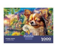 Chihuahua Puzzle 1000 Pièces Papillonpour Débutants Carton Épais Facile À Assembler pour Éducation sans Défaut 38x26cm/1000pcs