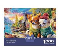 Chihuahua Puzzle 1000 Pièces Pulls Chihuahuapour Adolescents (14+) Carton Anti-Stress Stimuler l'esprit pour Éducation sans Défaut 70x50cm/1000pcs
