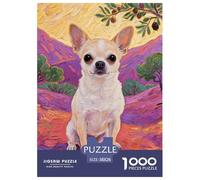 Chihuahua Puzzle De 1000 Pièces pour Adultes Jeux Éducatif Défi Jouets Cadeaux Animal de Compagnie Chien Illustration Colorée pour Enfants À Partir De 14 Ans38x26cm/1000pcs