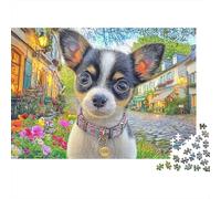 Chihuahua Puzzle en Carton Chemin de Jardin coloré 1000 Pièces Papier Résistant pour Experts Challenge Difficile Cadeau D’Anniversaire Idée Cadeau Parfaite 52x38cm/1000pcs