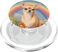 Chihuahua Rainbow Bridge Peinture commémorative colorée pour Chien PopSockets PopGrip pour MagSafe