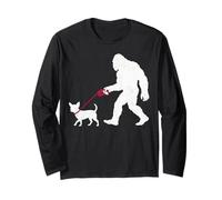 Chihuahua rétro Bigfoot promeneur drôle Sasquatch Manche Longue
