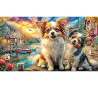 Chihuahua-with-Butterfly-in-Flower-Garden Puzzle 1000 pièces Papier recyclé Extremement Difficile Jeu éducatif détente Idée Cadeau Parfaite 38x52/1000 pièces