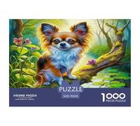 Chihuahua1000 Pièces Aquarelle Puzzle Chien Animaux pour Adultes De Jeu pour Adultes Parfaitpourla Détente Paysagedes QuatreSaisons 70x50cm/1000pcs