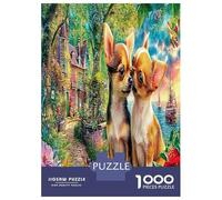 Chihuahuas dans Le Jardin 1000 Pièces Chihuahuas dans Le Jardin Puzzle Défi Jouet Jeu Familial Puzzles Décorationd’intérieur pour Adulte Art Mural Cadeau 70x50cm/1000pcs