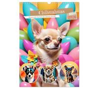 Chihuahuas - Portraits artistiques des petits chiens (calendrier mural 2026 DIN A3 haut) - Calendrier mensuel CALVENDO