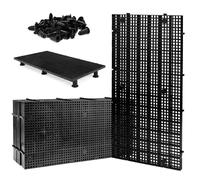 Chihutown Lot de 12 grilles de séparation pour aquarium de 29 x 15 cm avec 72 supports, panneau de filet séparateur d'aquarium, séparateur de caisse à œufs pour isolation du fond d'aquarium (noir)