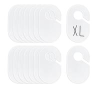 Chihutown Lot de 16 séparateurs de Taille de Portant à vêtements, Grands séparateurs ovales Vierges à Suspendre, étiquettes inscriptibles pour Ranger Les vêteme