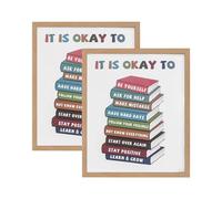 Chihutown Lot de 2 décorations murales colorées « It Is Okay To » - 28 x 35,6 cm - Impression « Progress Over Perfection » - Décoration murale colorée pour salon, chambre à coucher (sans cadre)
