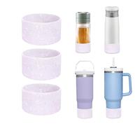 Chihutown Lot de 3 bottines bling-bling, en silicone blanc, réduit le bruit de la bouteille d'eau (violet)