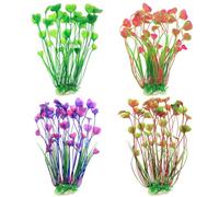 Chihutown Lot de 4 plantes d'aquarium de 40,6 cm, décorations en plastique pour aquarium, accessoires d'aquarium, décorations d'aquarium multicolores