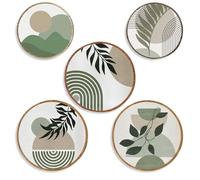 Chihutown Lot de 5 décorations murales bohèmes en bois pour salon, décoration murale géométrique neutre, esthétique et minimaliste pour chambre à coucher, appartement, ferme