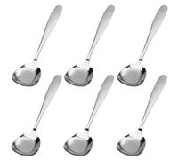 Chihutown Lot de 6 cuillères à soupe carrées de 17 cm, cuillères à dessert en acier inoxydable, cuillères à sucre carrées de style coréen, cuillère à mesurer