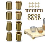 Chihutown Lot de 8 pieds de planche à découper en laiton, 2 tailles, pieds de planche à découper avec points adhésifs antidérapants, pieds coniques polyvalents pour boîtes à bijoux en noyer, plateaux