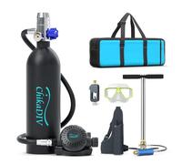 CHIKADIV 1L Mini Bouteille de Plongée 10-20 Minutes Bouteille Oxygene Plongee Rechargeable Équipement de Plongée Portable Utilisé comme Source de Gaz de Secours C Black