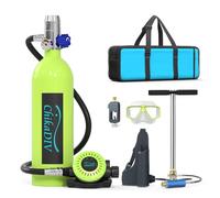 CHIKADIV 1L Mini Bouteille de Plongée 10-20 Minutes Bouteille Oxygene Plongee Rechargeable Équipement de Plongée Portable Utilisé comme Source de Gaz de Secours C Green