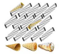 Chikanb 30 Pièces Moules Crème à Pâtisserie en Acier Inoxydable Cônes droit - Grande Taille Cornets à la Crème Conique Spirale pour Cuisine Cannoli, Croissant, Feuilletés, Gâteau, Crème Glacé #3