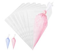 Chikanb Poches à Douille Jetable, 100 Poches à Douilles Patisserie Professionnels pour Fondant, Glaçage Gâteau, Décoration de Gâteaux Crème, Épais, Plastique Blanc, Très Grande Taille, 24 Pouces