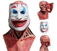CHIKIXSON Masque Halloween Horreur Magnétique à Double Couche, Masque Clown Halloween et Masque Squelette Halloween, Masques en Latex Réalistes et Effrayants pour Adultes, Hommes et Femmes