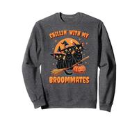 Chilant avec Mes broomtes drôle d'halloween Cat Maman Sweatshirt