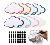 ChilArt Lot de 100 cartes au motif de nuage, 8 couleurs, avec 100 bandes autocollantes, adaptées pour l'étude, le bureau, les présentations, les réunions et la cartographie mentale, 23 x 14 cm, motif