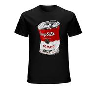 Child Andy Warhol Campbell's Crumpled Red Pop Art. Men T-Shirt Black Unisex Tops Casual Tee M