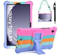Child Case For Samsung Galaxy Tab A9 Android 13 8.7 Inch 2023 Sm-X110/X115/X117 Protective Silicone Case Cover For Galaxy A9 Case Pouch With Stylus Pen Shoulder Strap For A9 8.7 Inch Tablet