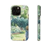 Child in Garden Aquarelle - Coque rigide mate - Compatible avec iPhone 14 Pro Max - Vert