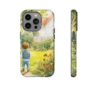 Child in Garden Aquarelle - Coque rigide mate - Compatible avec iPhone 14 Pro - Vert