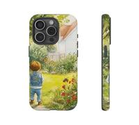 Child in Garden Aquarelle - Coque rigide mate - Compatible avec iPhone 15 Pro Vert