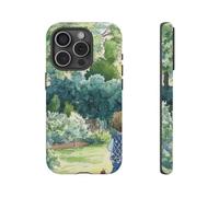 Child in Garden with Ladybug Coque rigide mate compatible avec iPhone 15 Pro Vert