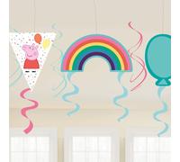 Child Peppa Pig Swirl Decorations (6 pk) - Rainbow
